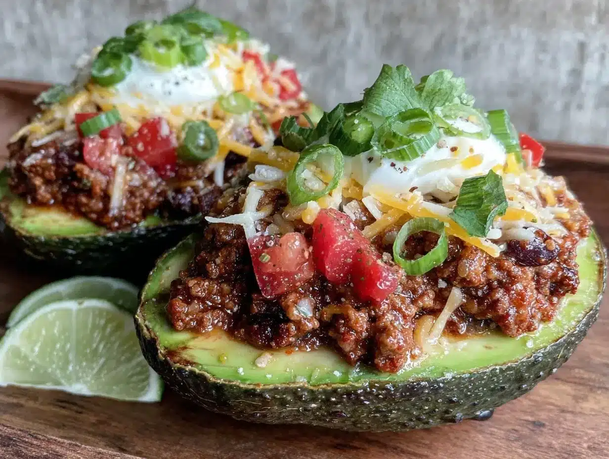 keto taco stuffed avocados preparation steps