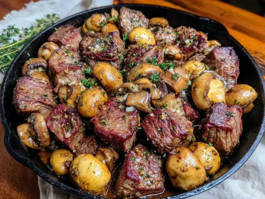low-carb beef and mushroom skillet - featured image