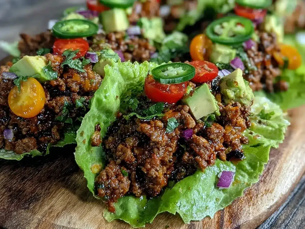 low-carb beef taco lettuce wraps preparation steps