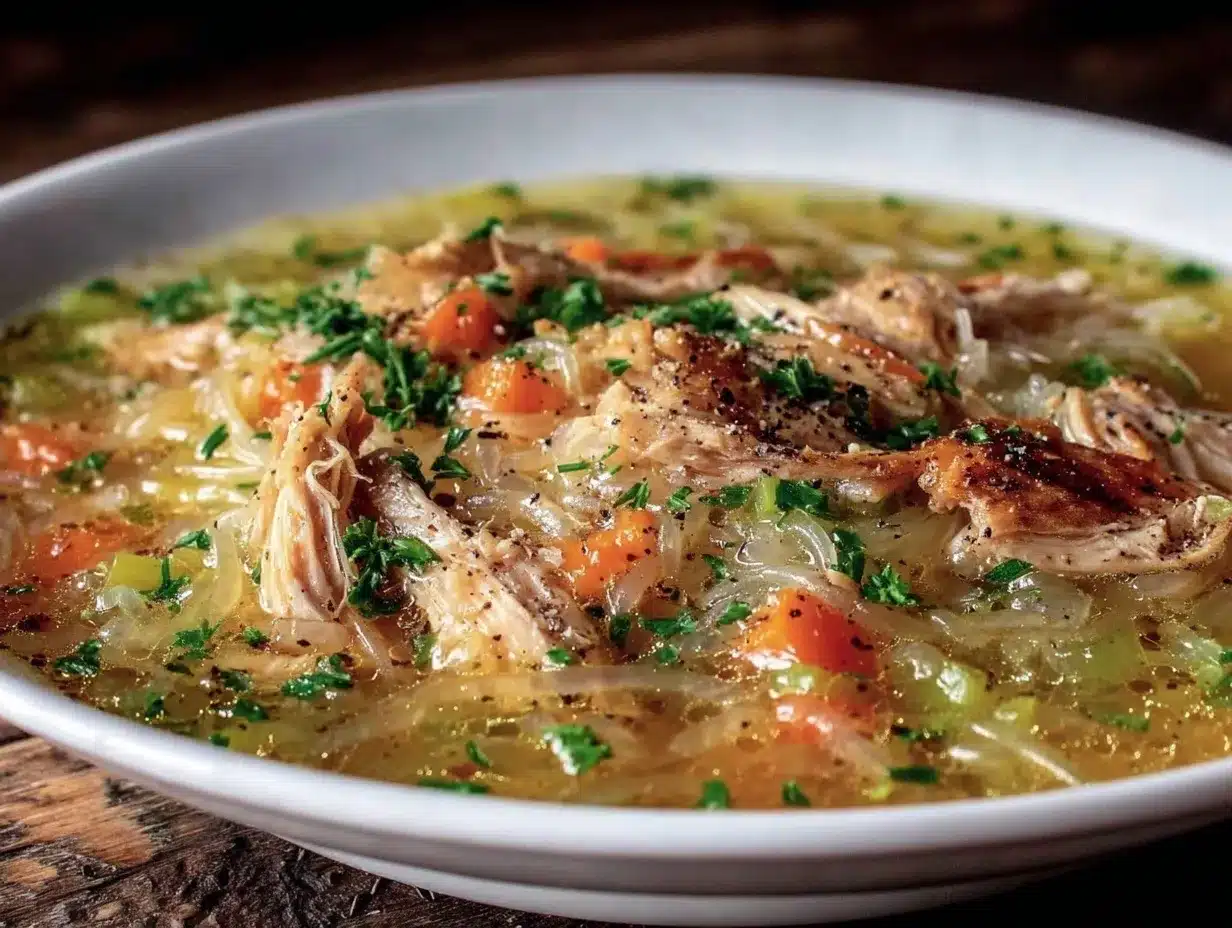 low carb chicken noodle soup preparation steps