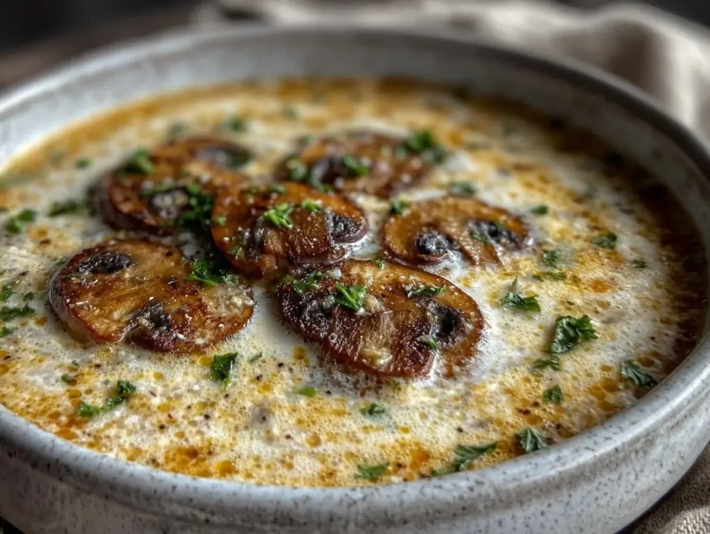 low carb cream of mushroom soup - featured image