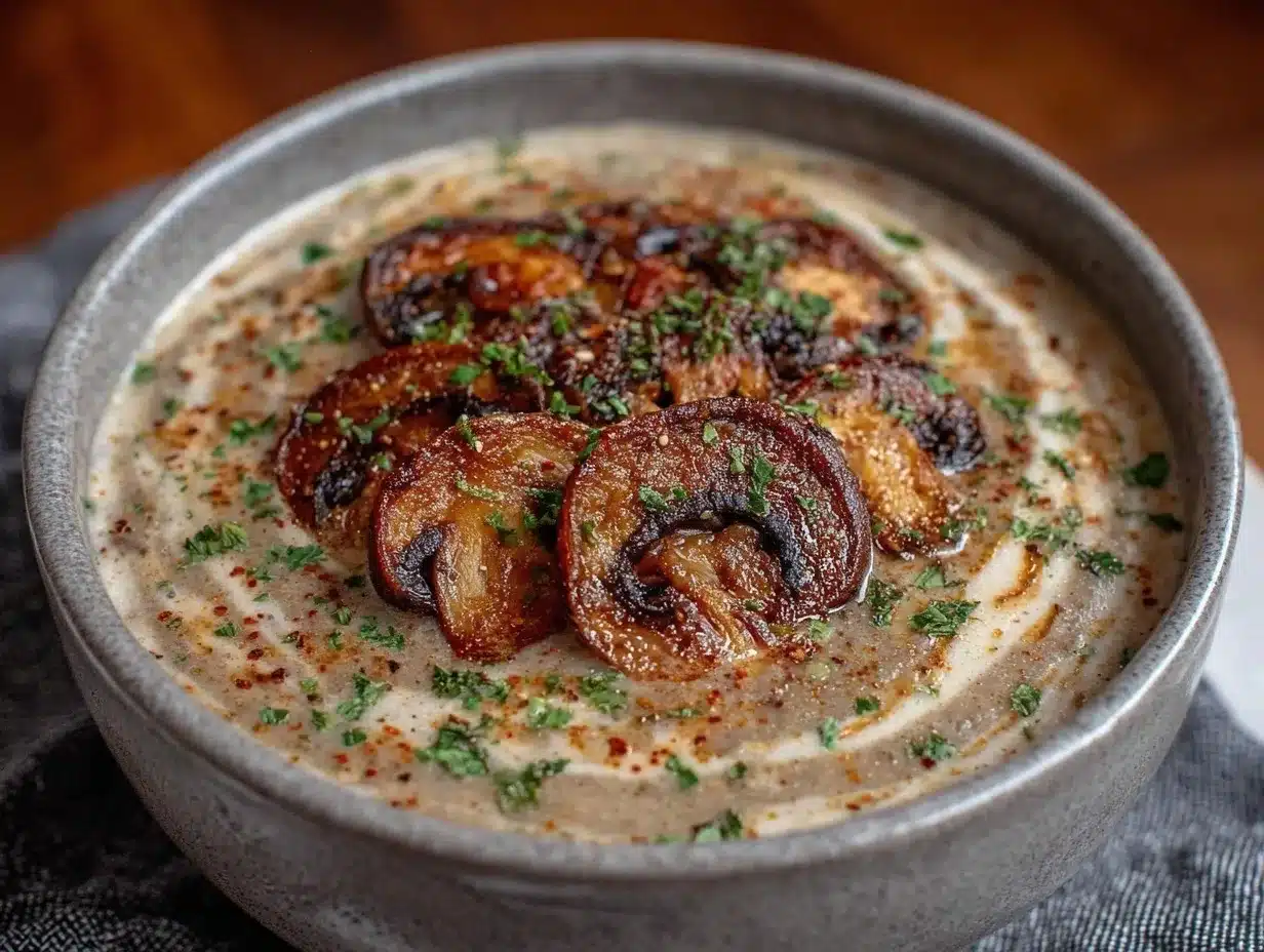 low carb cream of mushroom soup preparation steps