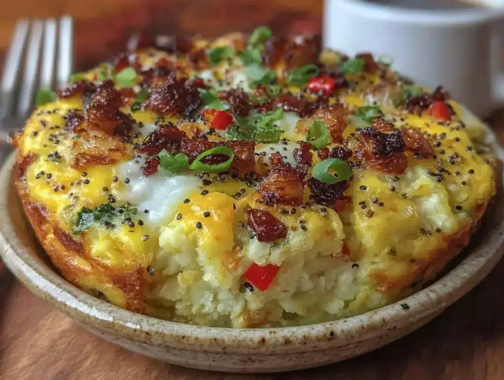 low carb everything bagel breakfast bake - featured image