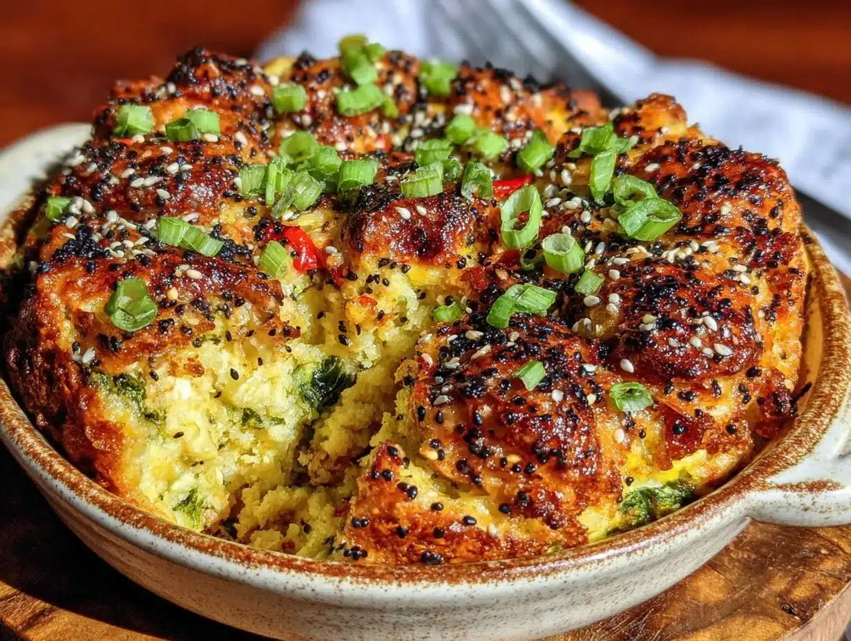 low carb everything bagel breakfast bake preparation steps