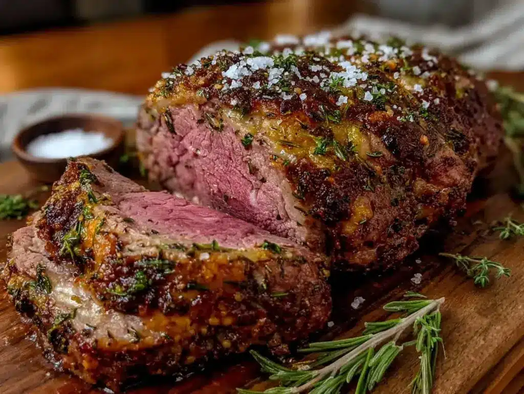 low-carb herb-crusted leg of lamb - featured image