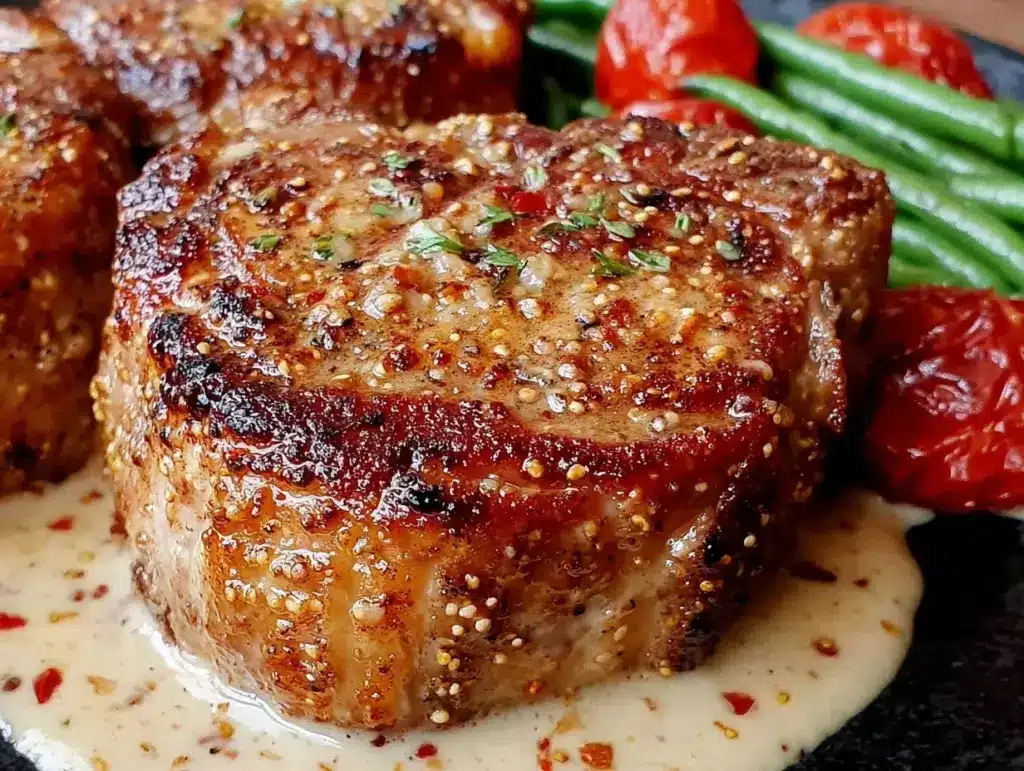 low-carb pork chops - featured image