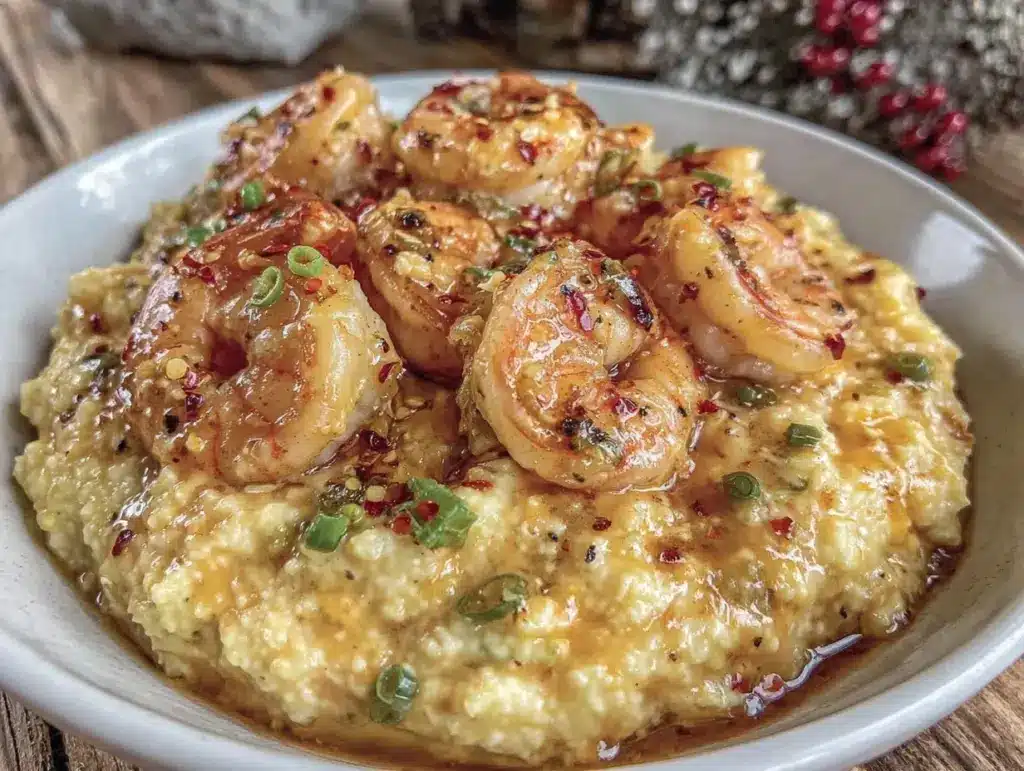 low-carb shrimp and cauliflower grits - featured image