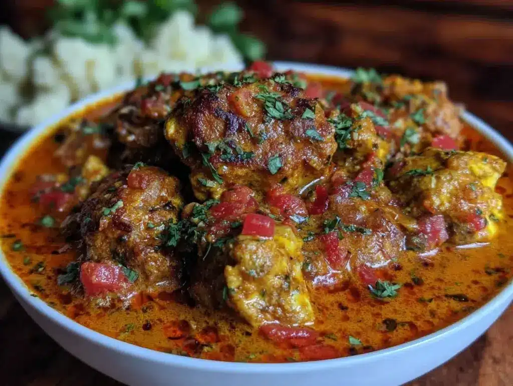 low-carb slow cooker chicken tikka masala - featured image