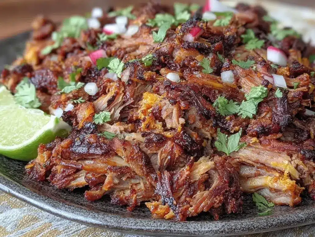 low-carb slow cooker pork carnitas - featured image