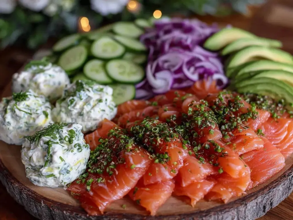 low-carb smoked salmon platter - featured image