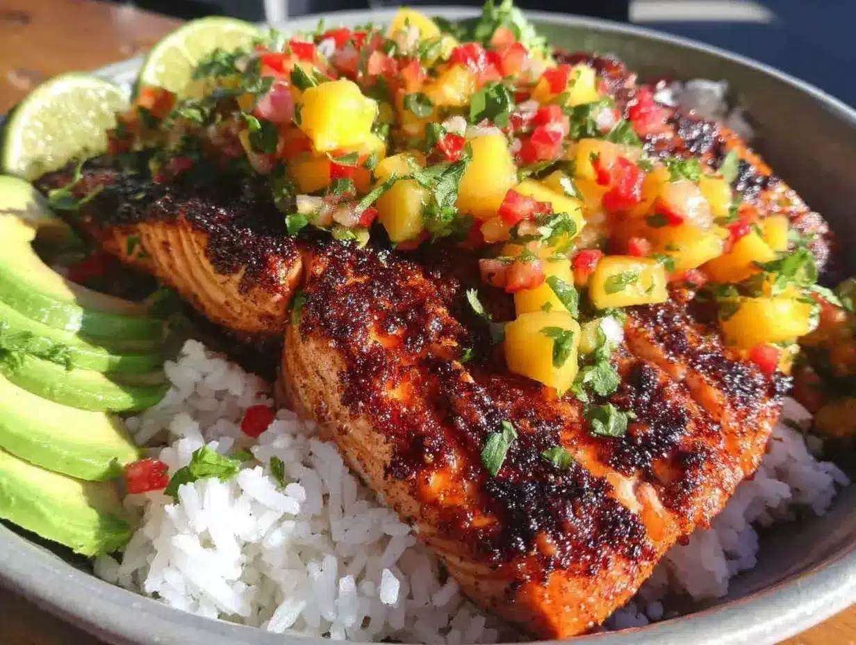 blackened salmon bowls preparation steps