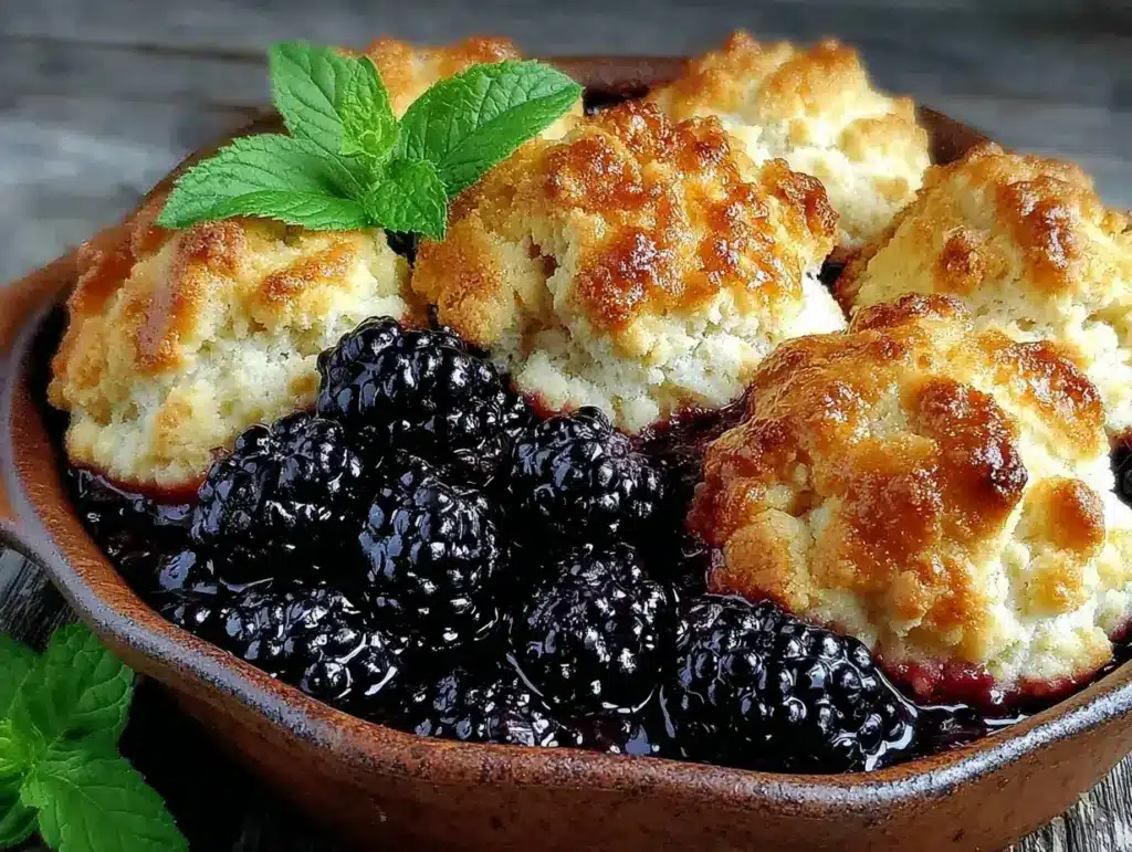 brown butter blackberry cobbler - featured image