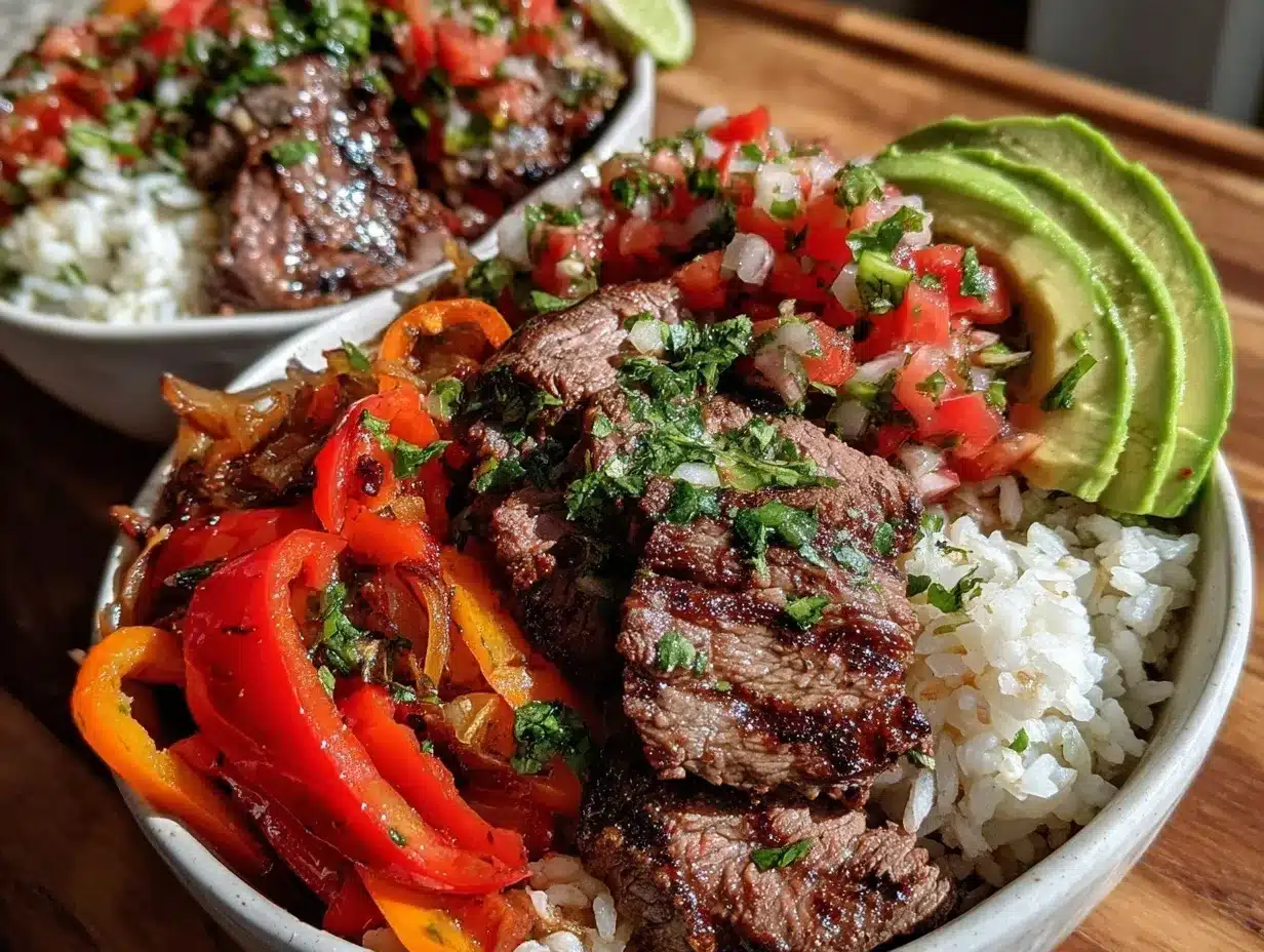 carne asada steak fajita bowls preparation steps