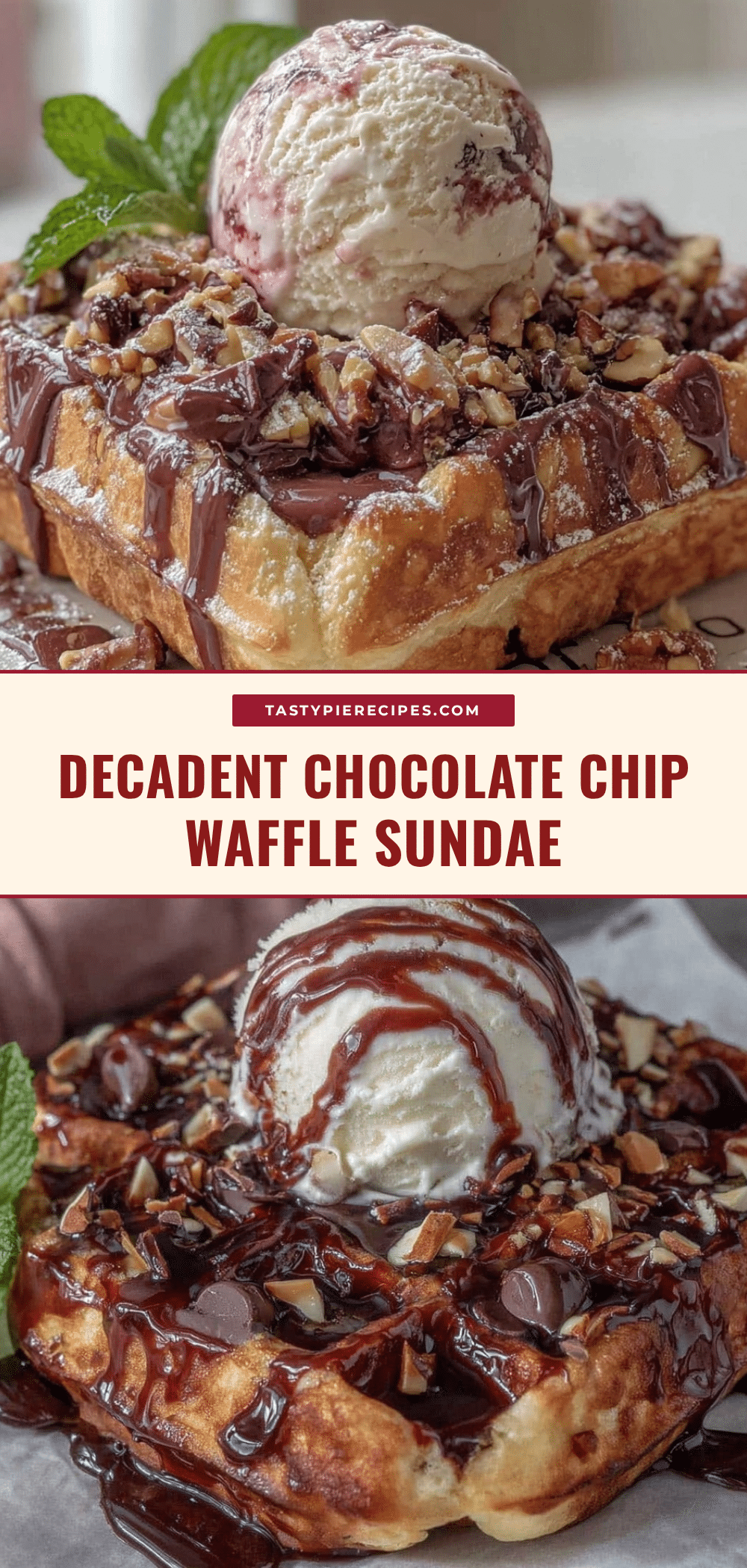 chocolate chip waffle sundae recipe