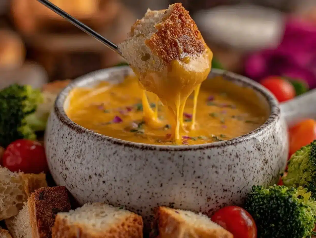 classic Swiss cheese fondue preparation steps