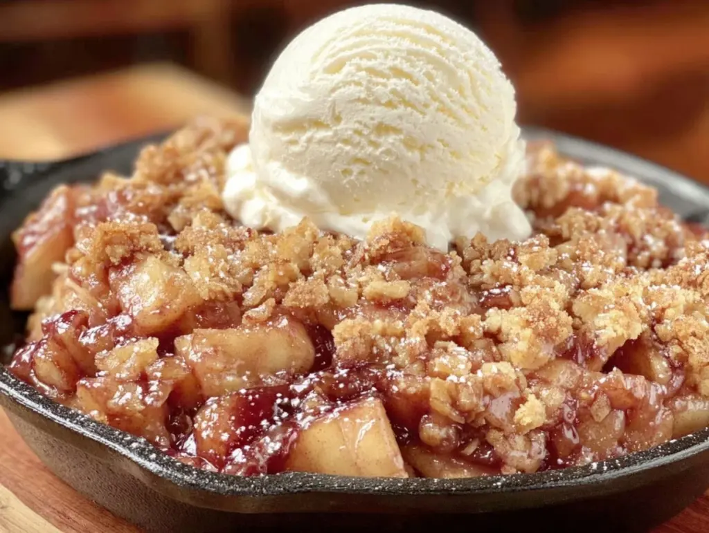 cozy cast iron apple crisp - featured image