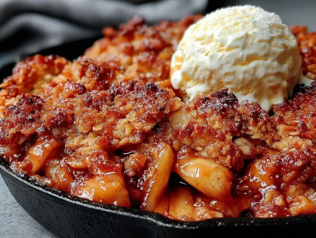 cozy cast iron apple crisp preparation steps