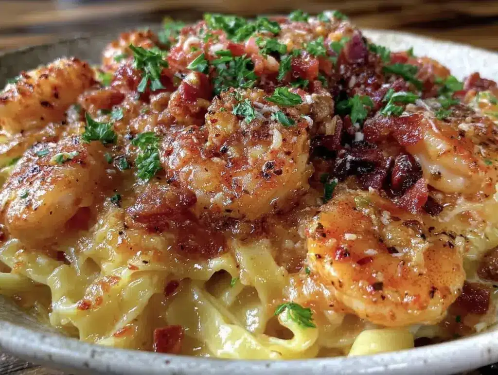 creamy cajun shrimp and sausage pasta - featured image