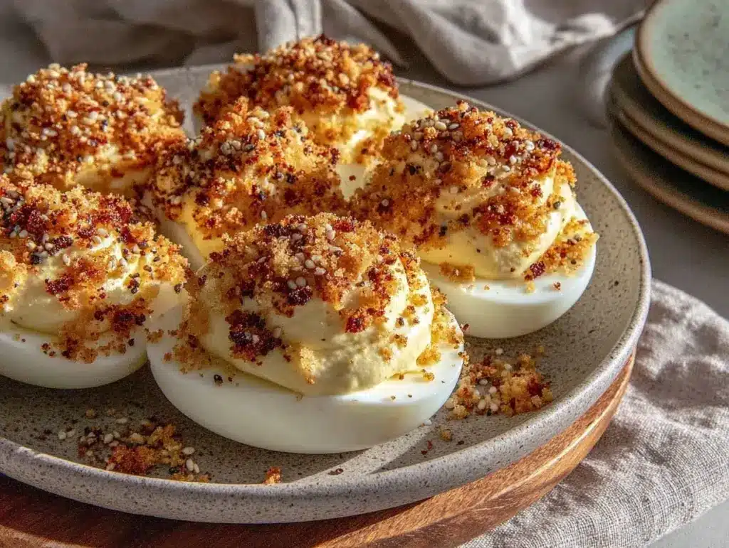 creamy everything bagel deviled eggs - featured image