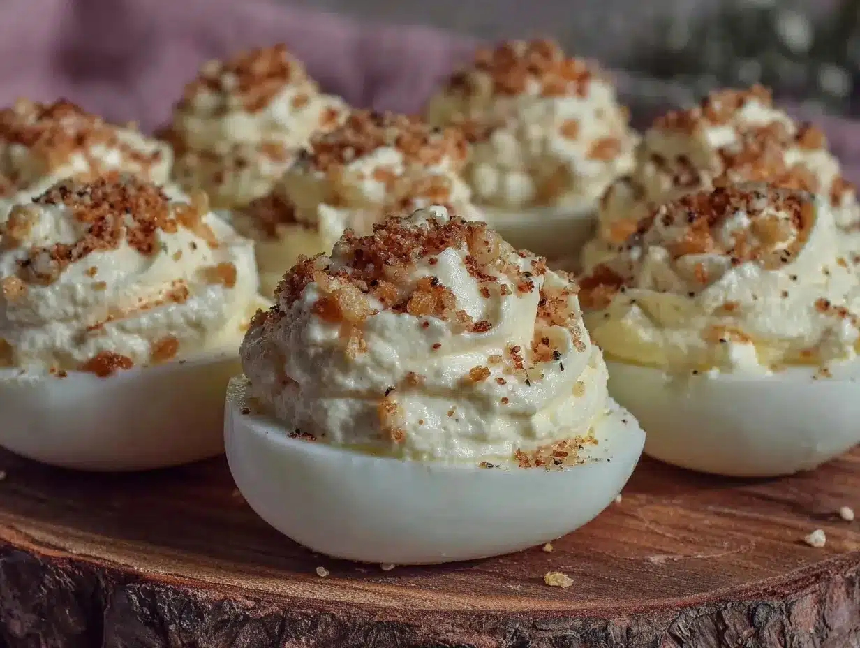 creamy everything bagel deviled eggs preparation steps