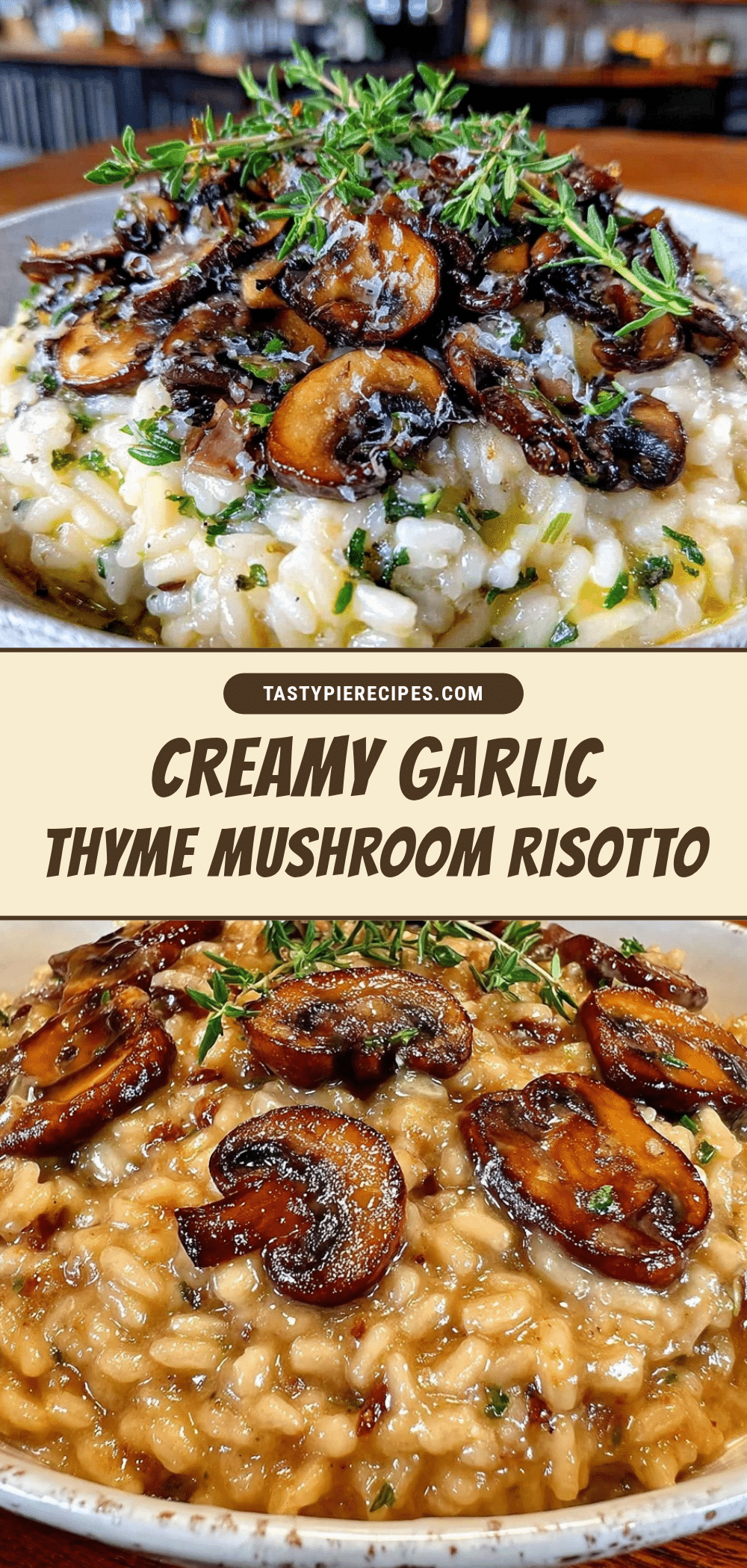 creamy garlic mushroom risotto with thyme recipe