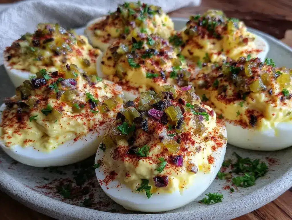 creamy southern-style deviled eggs - featured image
