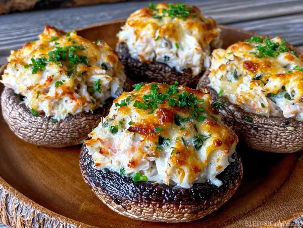 creamy stuffed portobello mushrooms - featured image