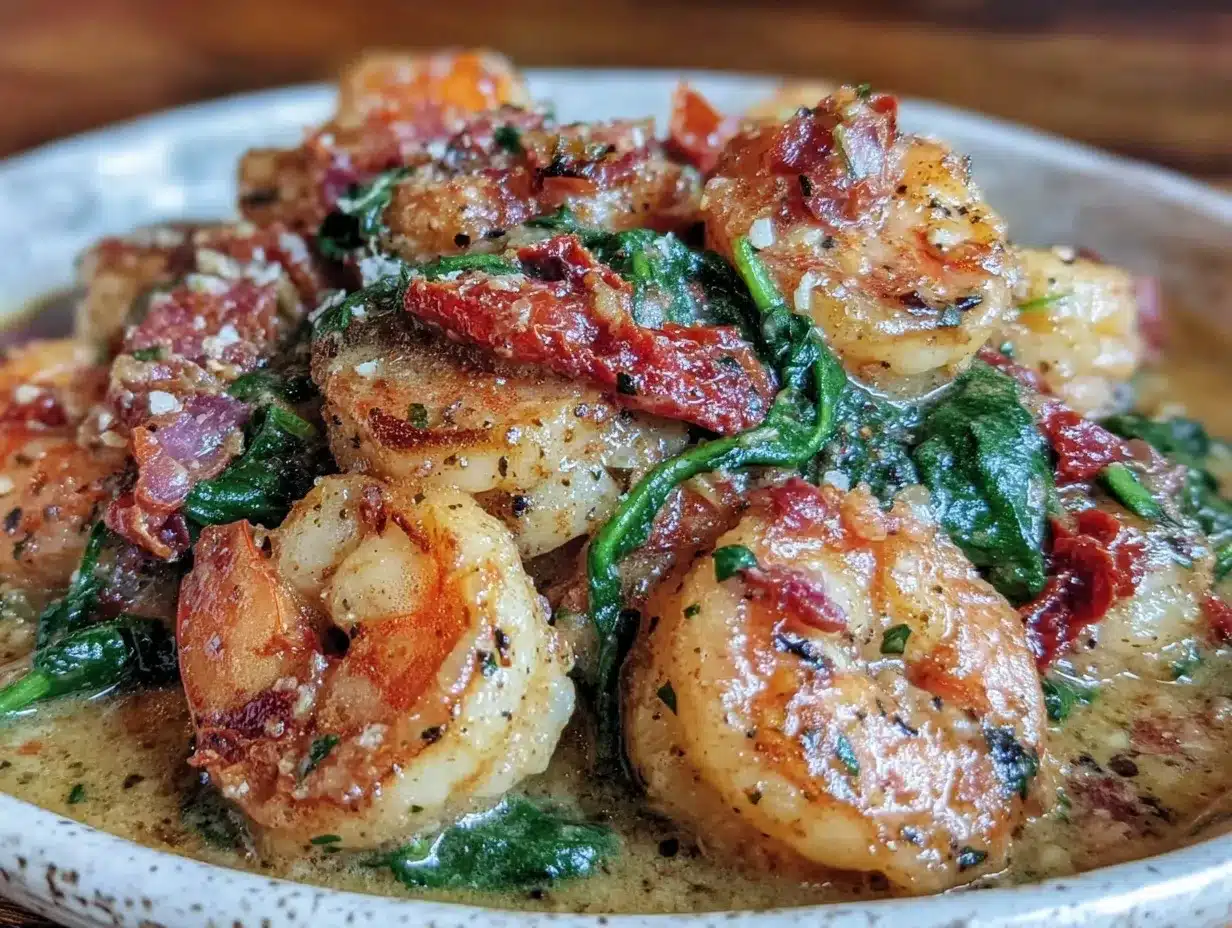 creamy tuscan shrimp preparation steps