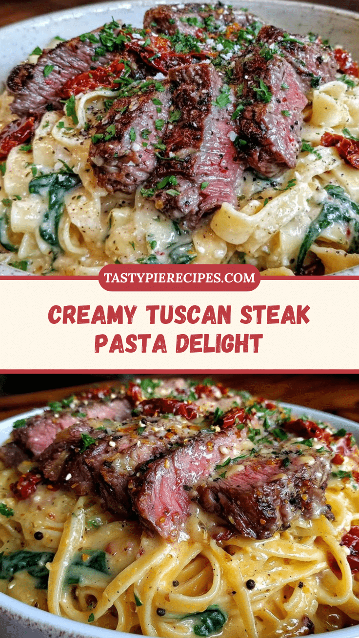 Creamy Tuscan Steak Pasta recipe