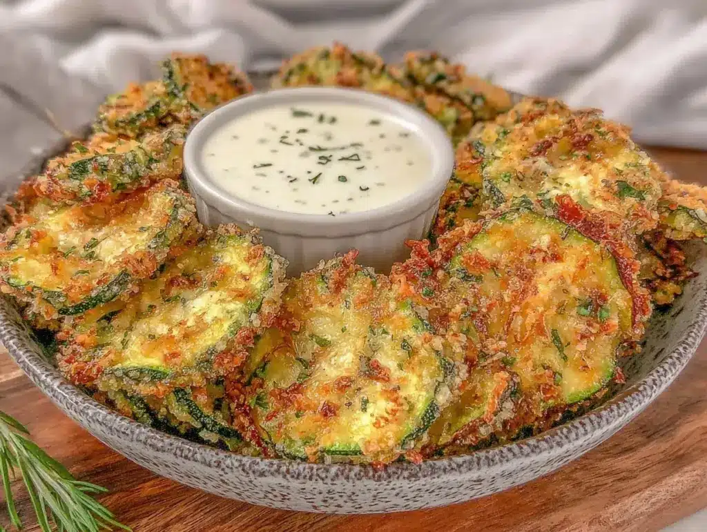 crispy air fryer zucchini chips - featured image