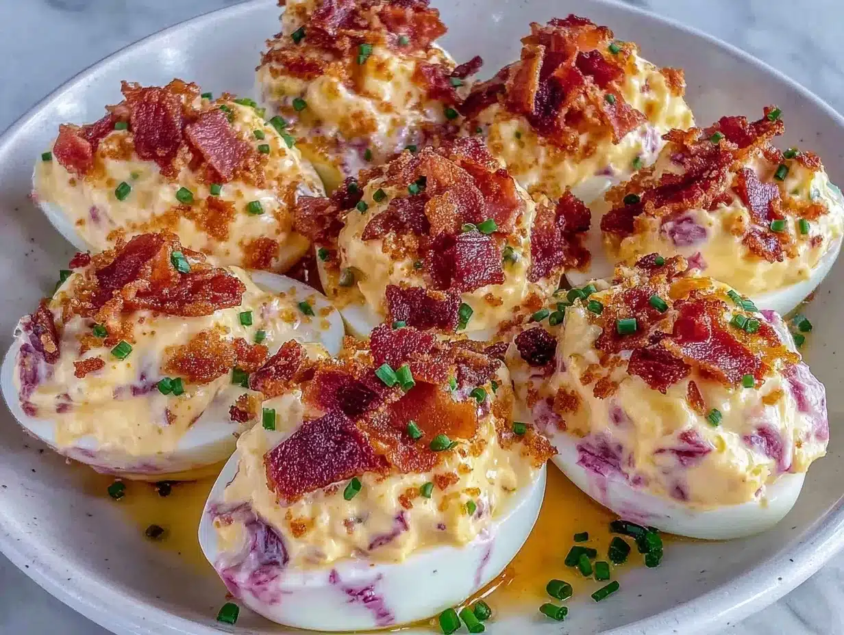 crispy bacon jalapeño deviled eggs preparation steps