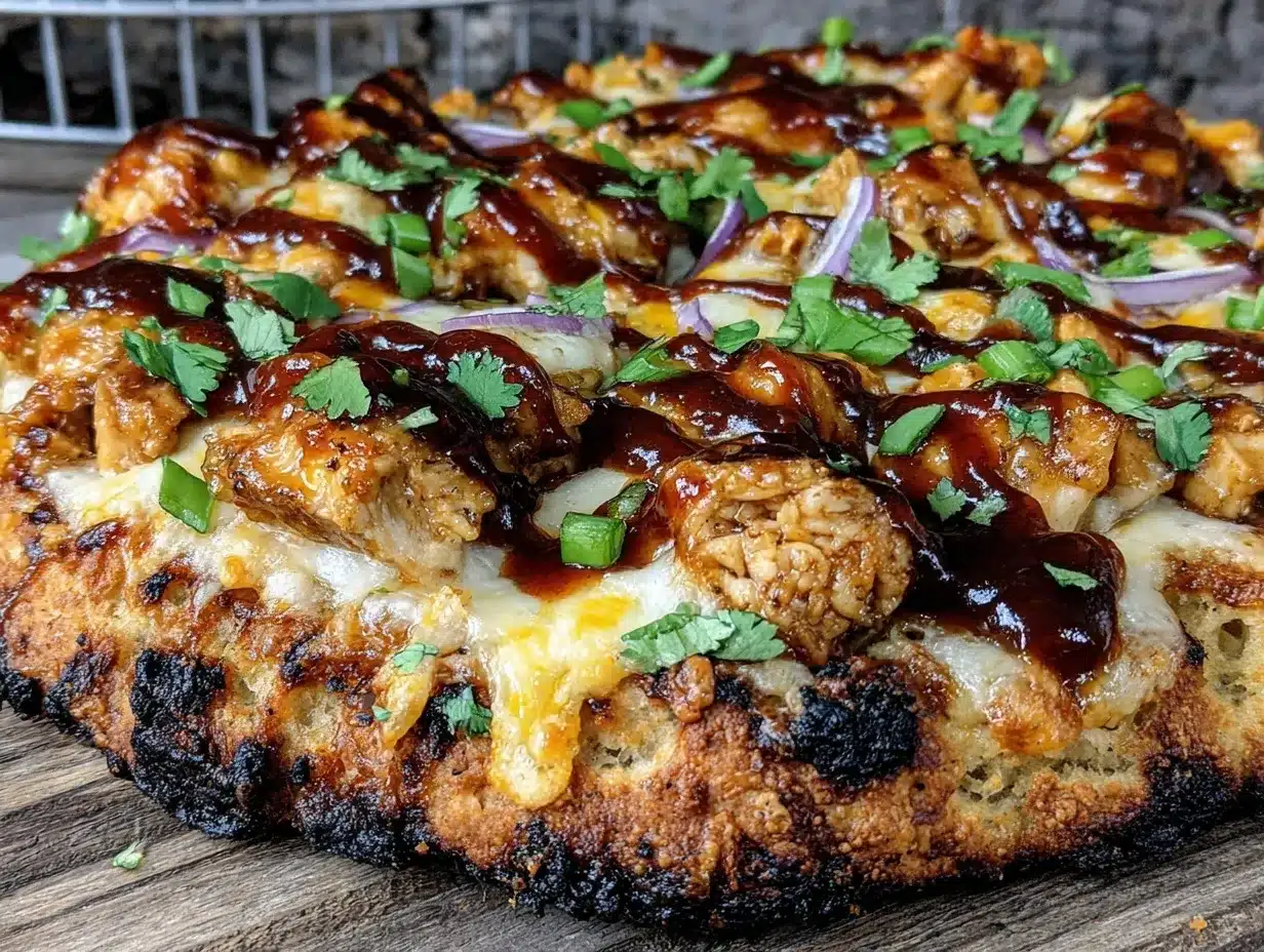 crispy BBQ chicken flatbread preparation steps