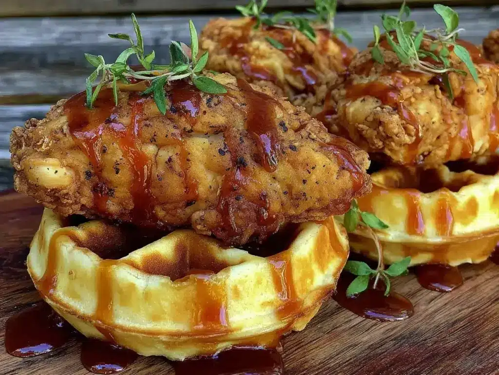 crispy chicken and waffle sliders - featured image