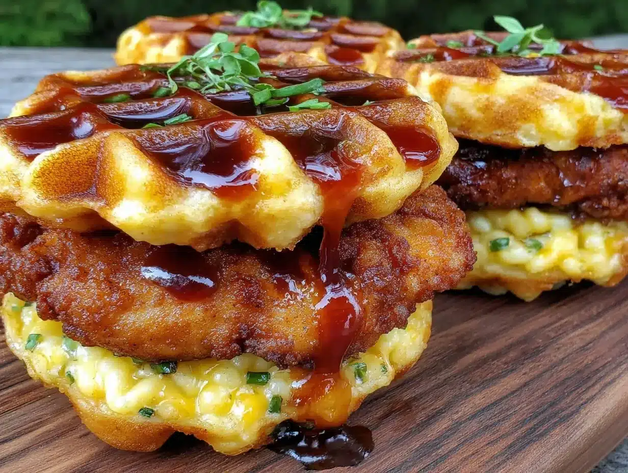 crispy chicken and waffle sliders preparation steps
