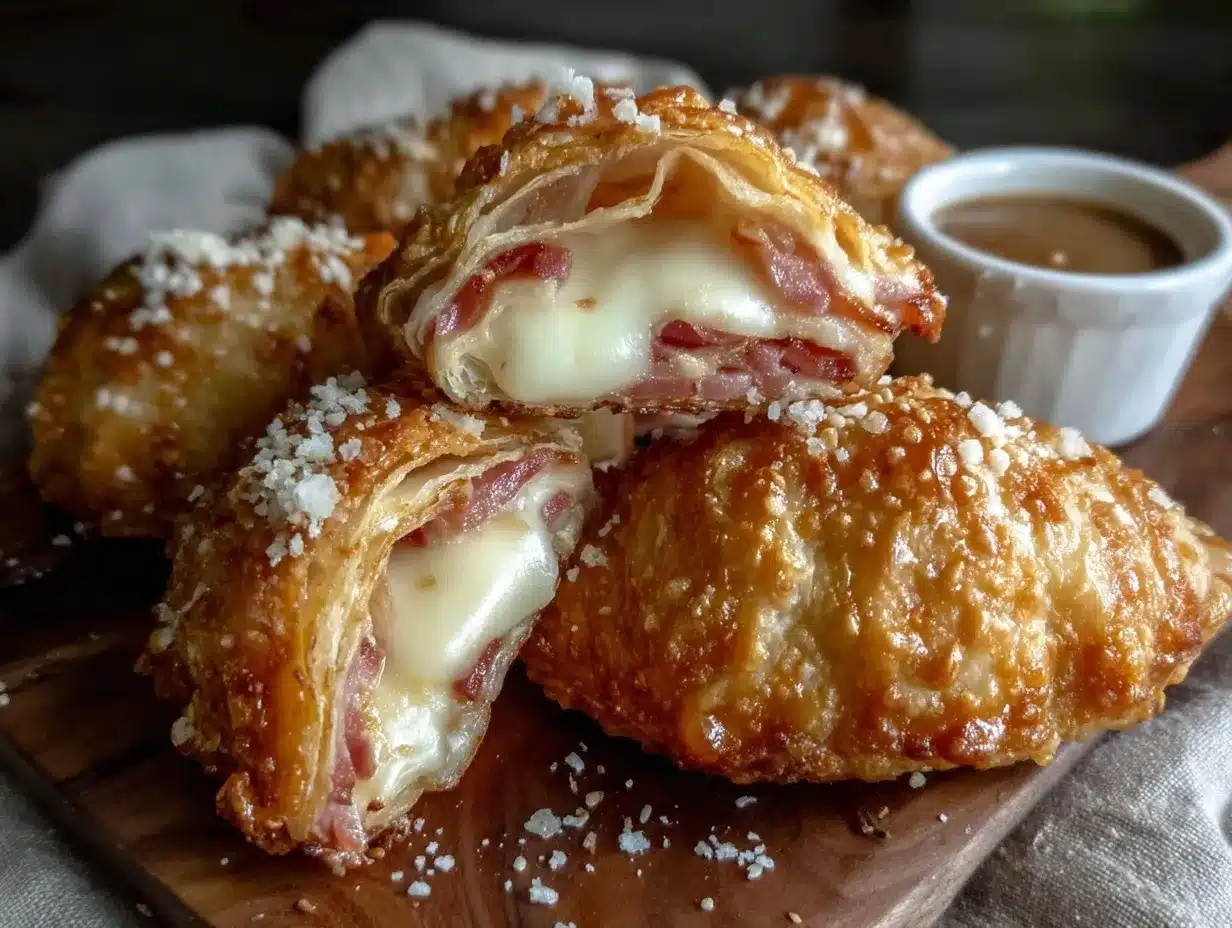 crispy ham and swiss croissant hand pies preparation steps