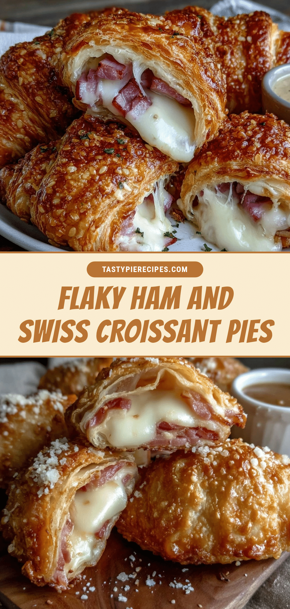 crispy ham and swiss croissant hand pies recipe