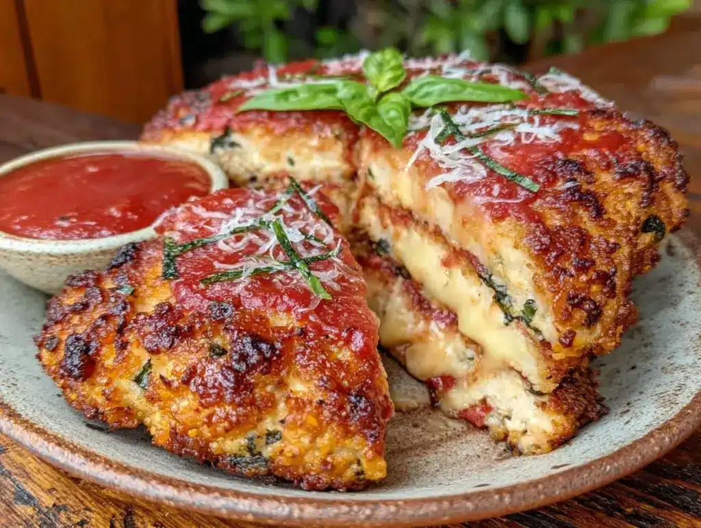 crispy keto chicken parmesan - featured image