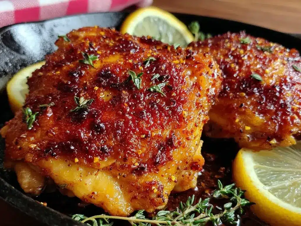 crispy lemon pepper chicken thighs - featured image