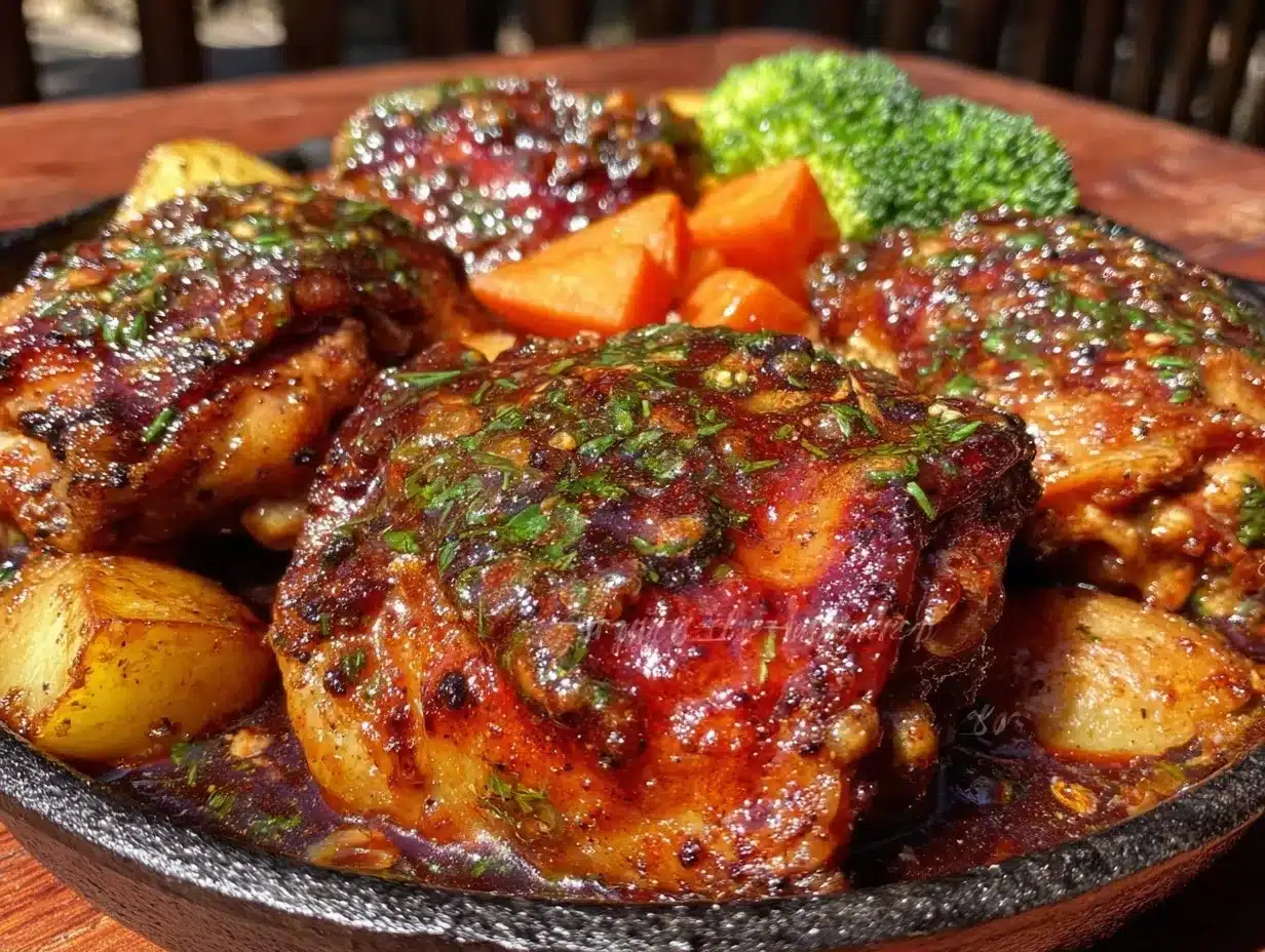 crispy one-pan honey garlic chicken thighs preparation steps