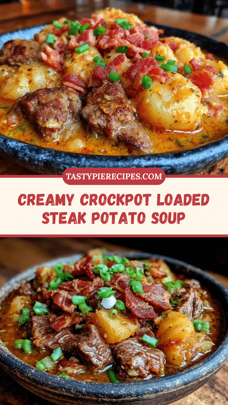crockpot loaded steak and potato soup recipe