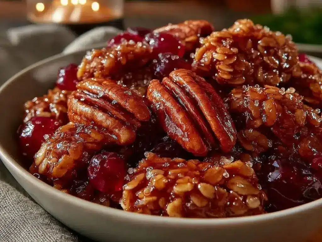crunchy homemade granola with maple and pecans - featured image
