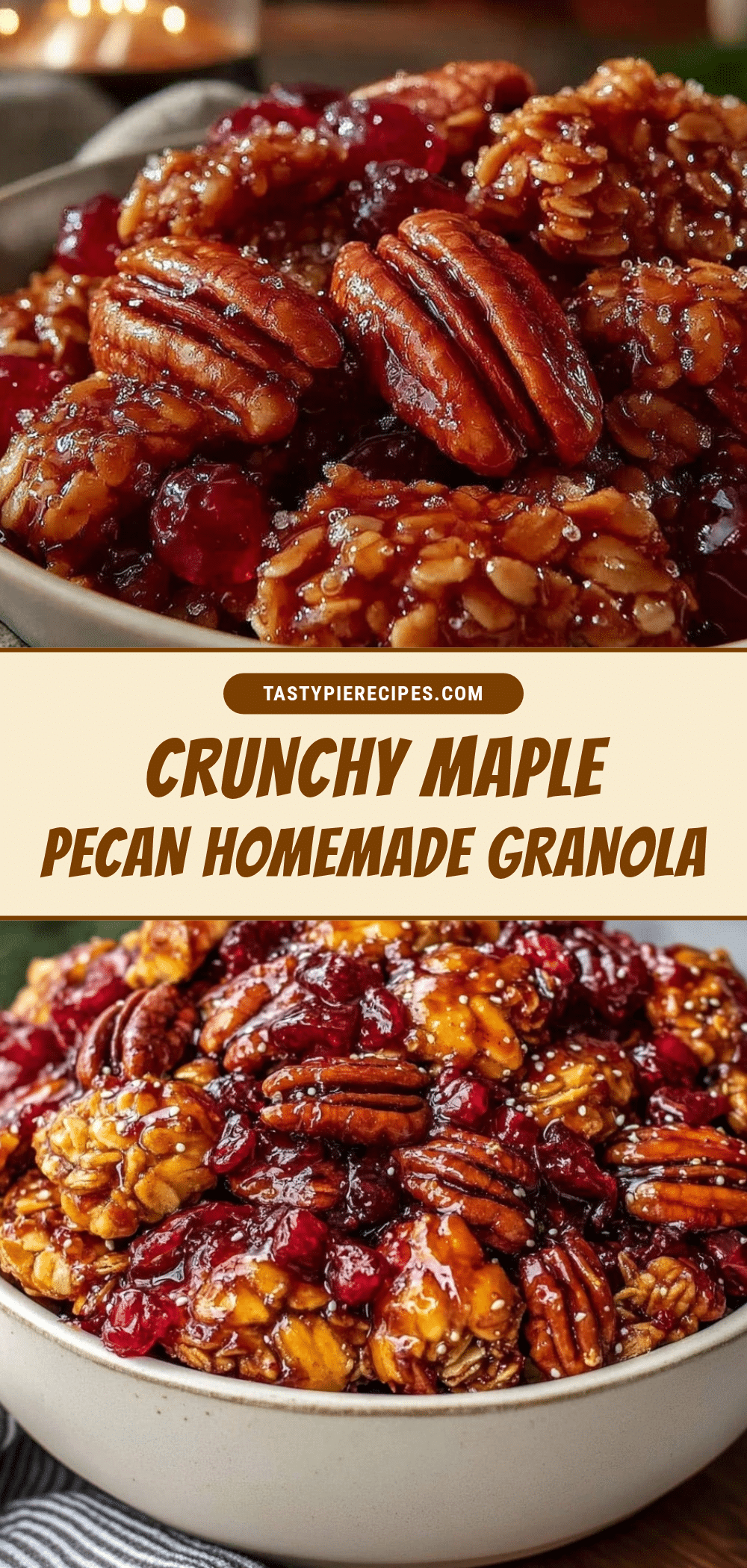crunchy homemade granola with maple and pecans recipe