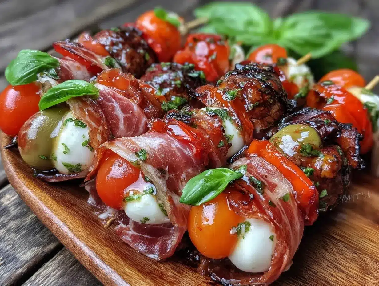 easy antipasto skewers preparation steps