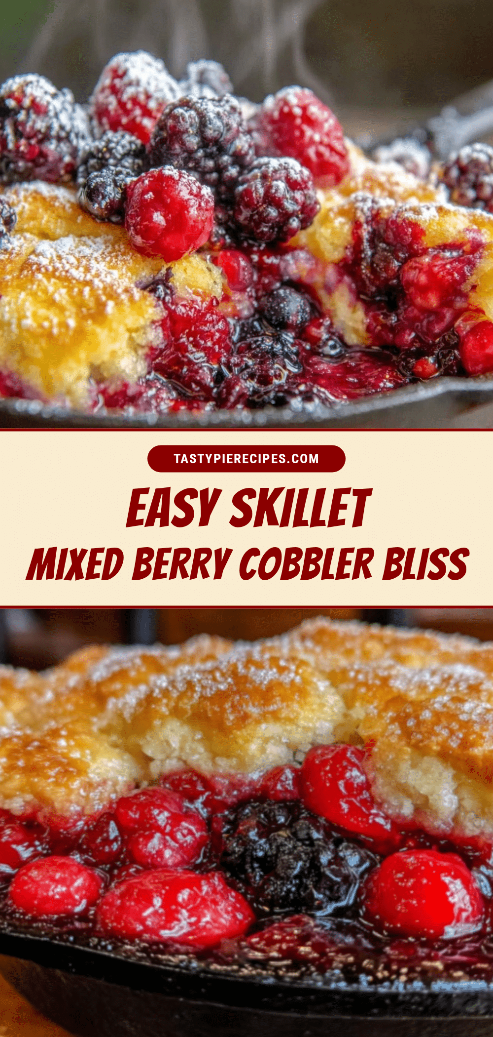 easy mixed berry cobbler cast iron skillet recipe