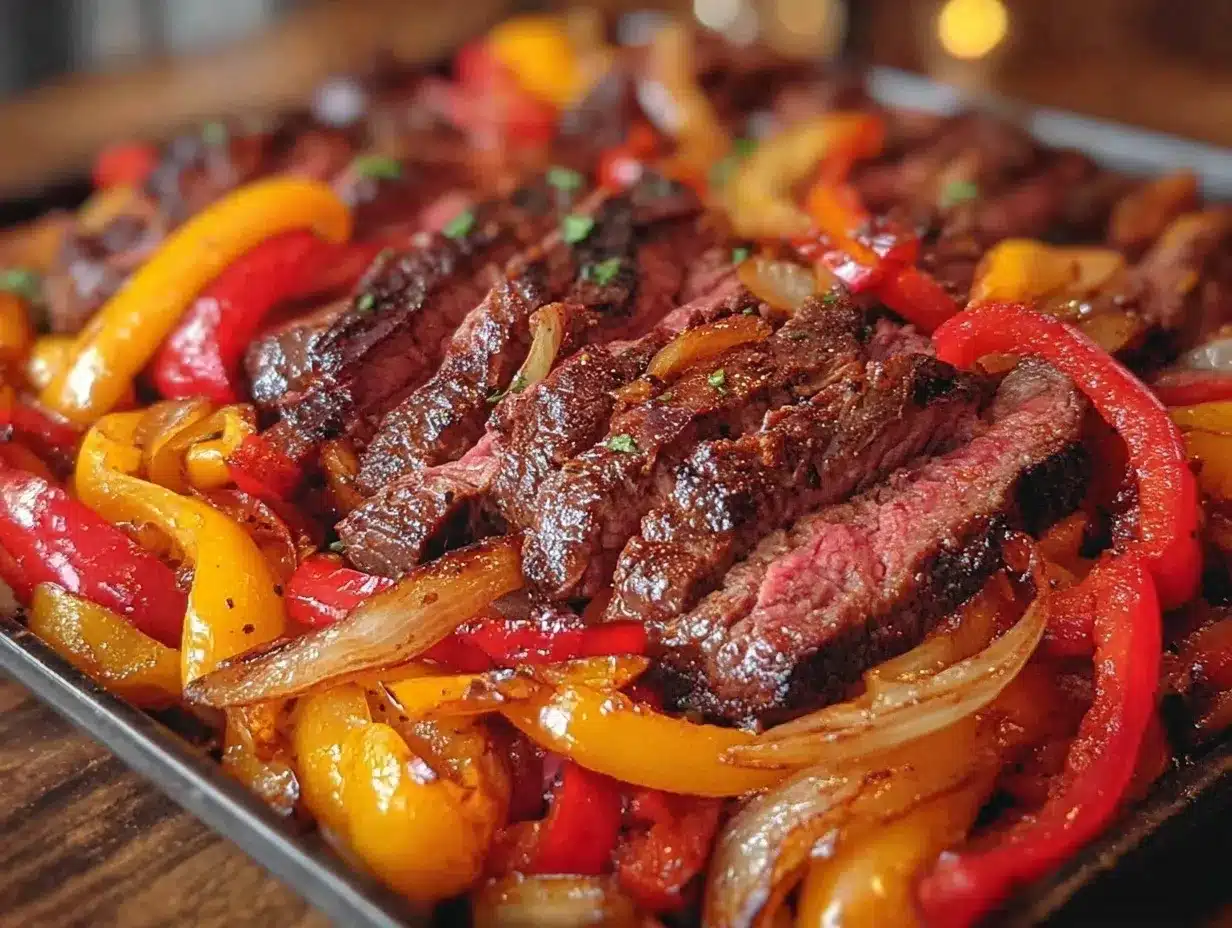 easy sheet pan fajita steak preparation steps