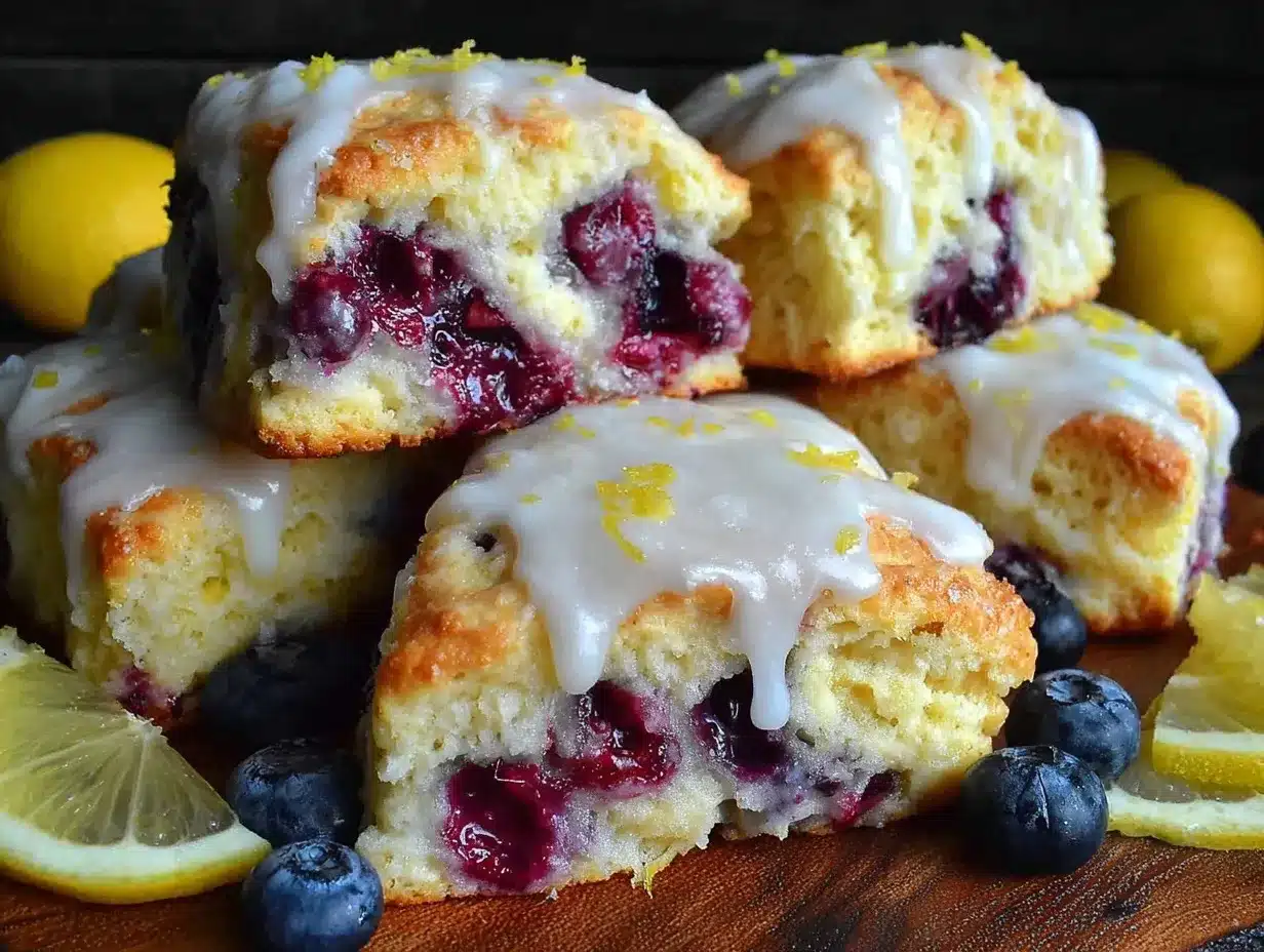 fluffy blueberry lemon scones preparation steps