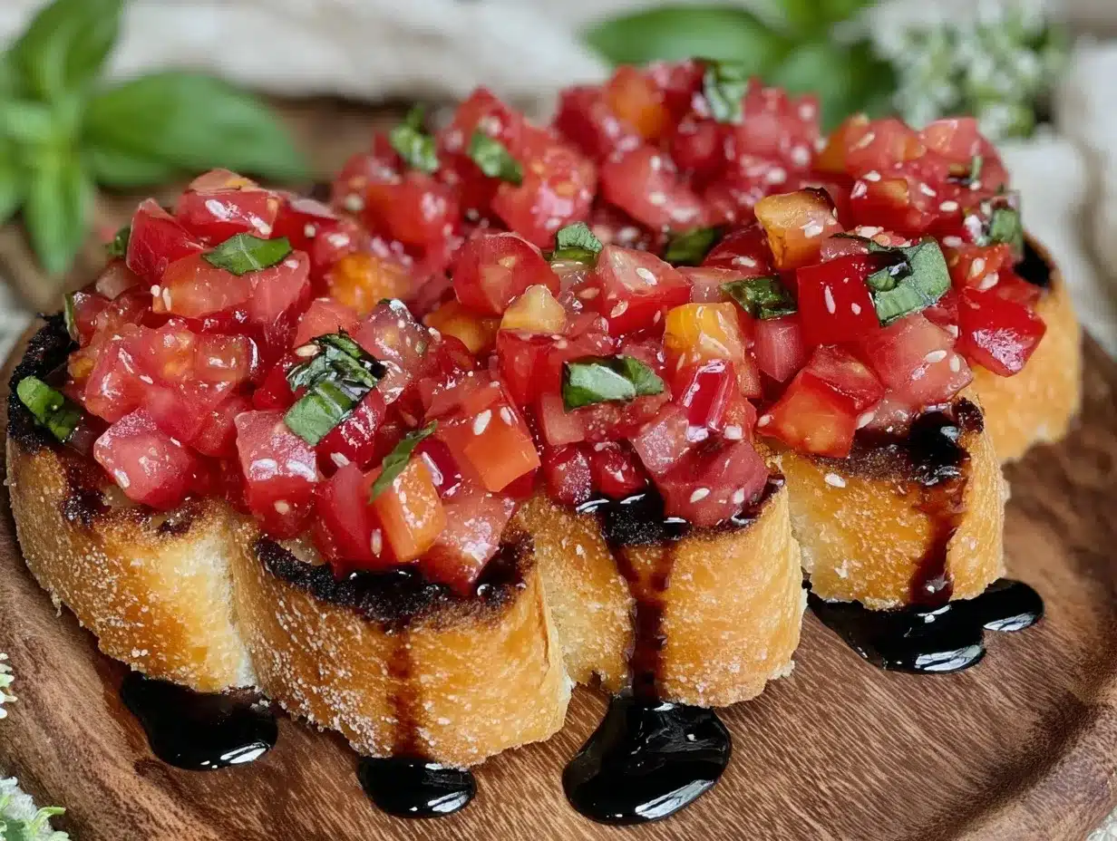 fresh classic tomato basil bruschetta preparation steps