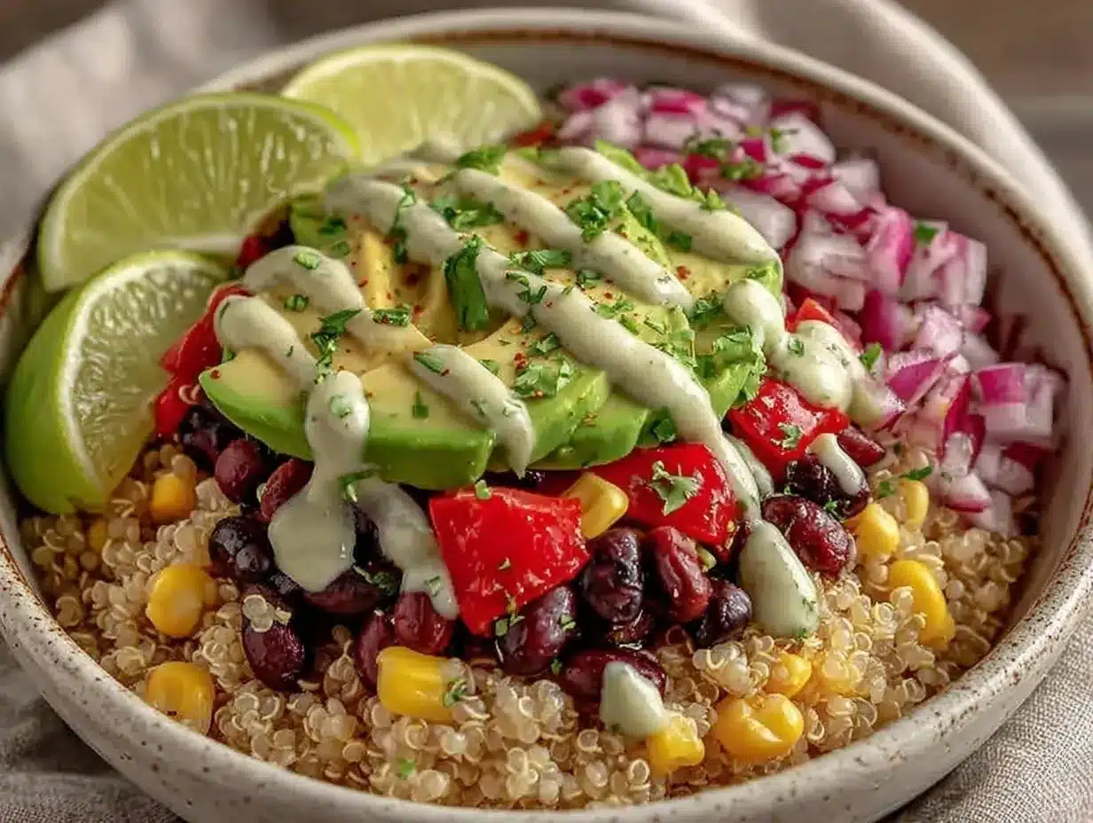 Fresh Southwest Quinoa Bowl preparation steps