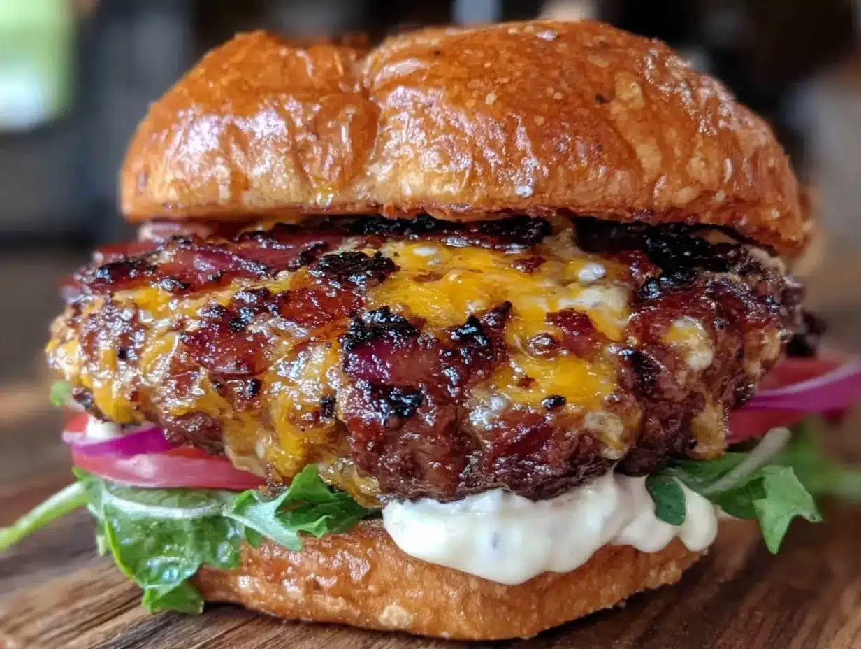 grilled bacon cheddar stuffed burgers preparation steps