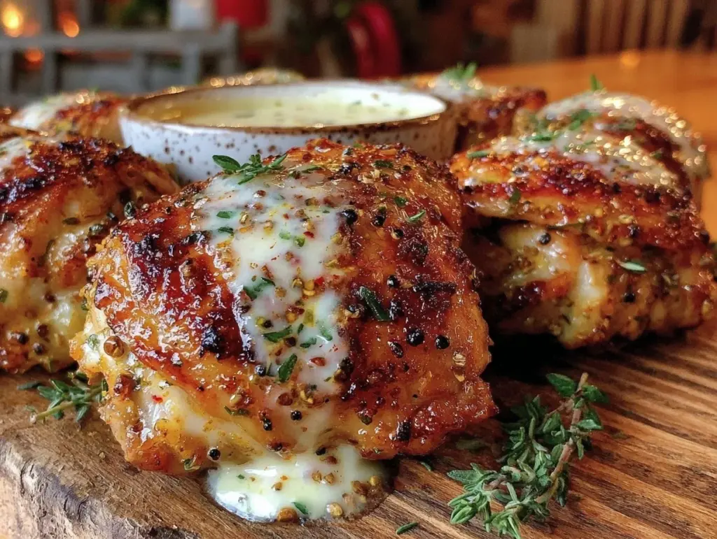 grilled chicken thighs alabama white bbq sauce - featured image